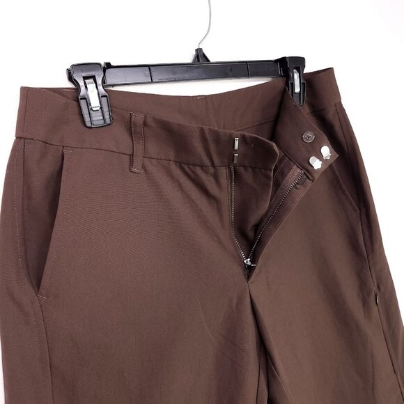 Patagonia Mystery Pants Flat Front Wide Leg Polyester Womens 8 Brown - Picture 5 of 14